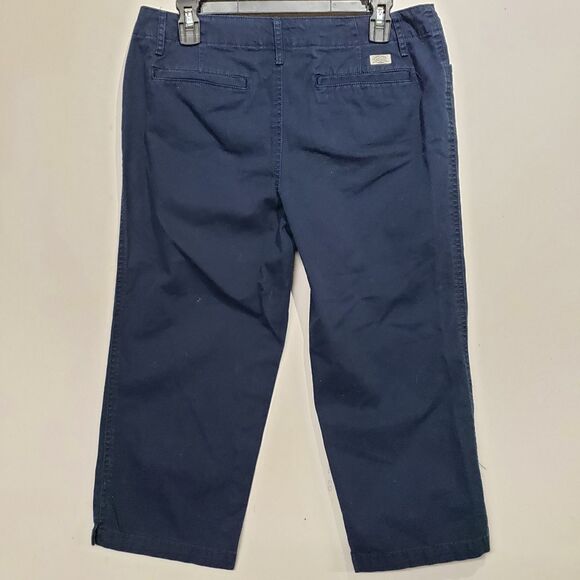 Lauren Ralph Lauren Blue Chino Cropped Capri 6 - Picture 2 of 9